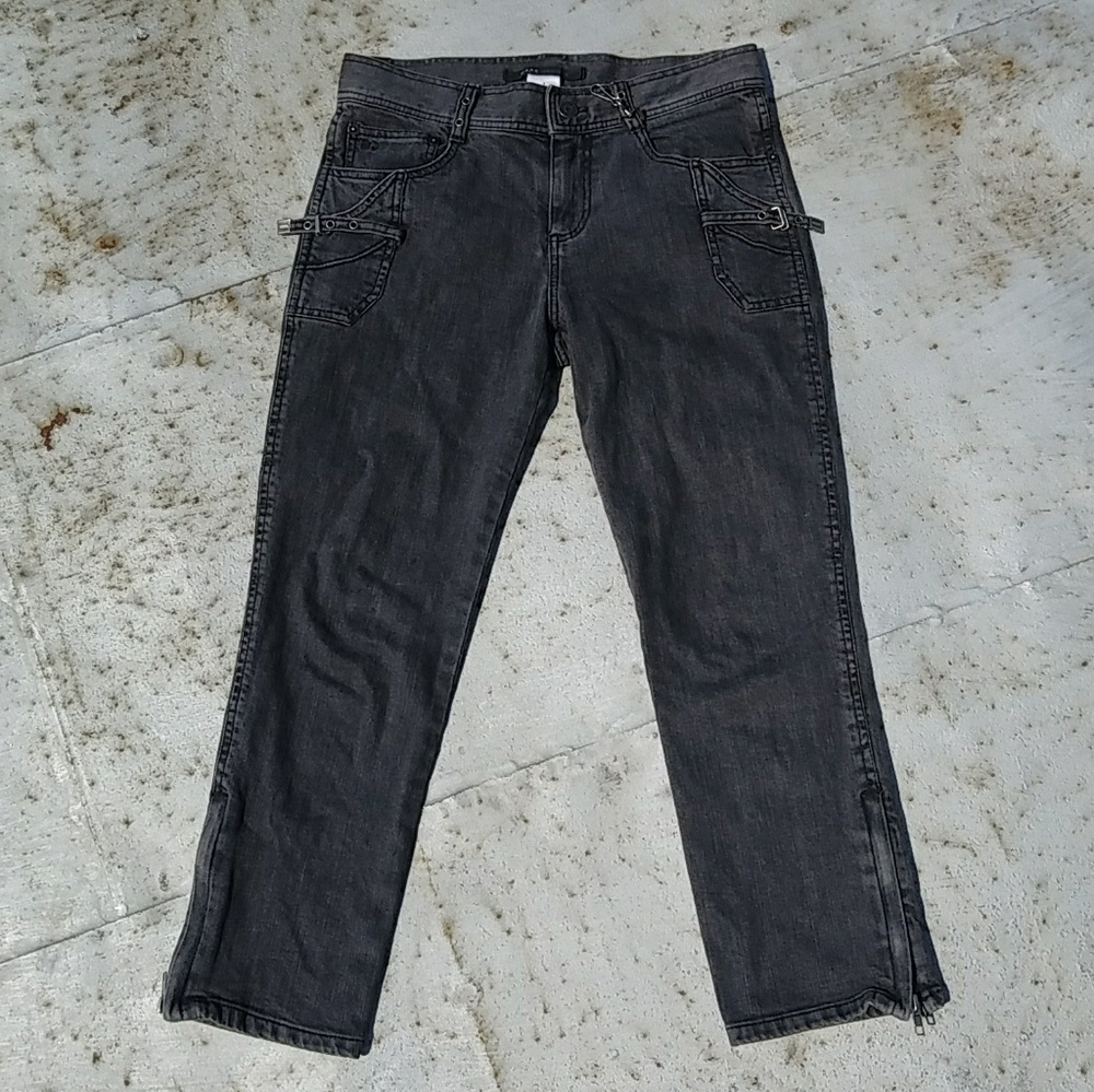 Marc Jacobs grey wash cropped ankle zip jeans
